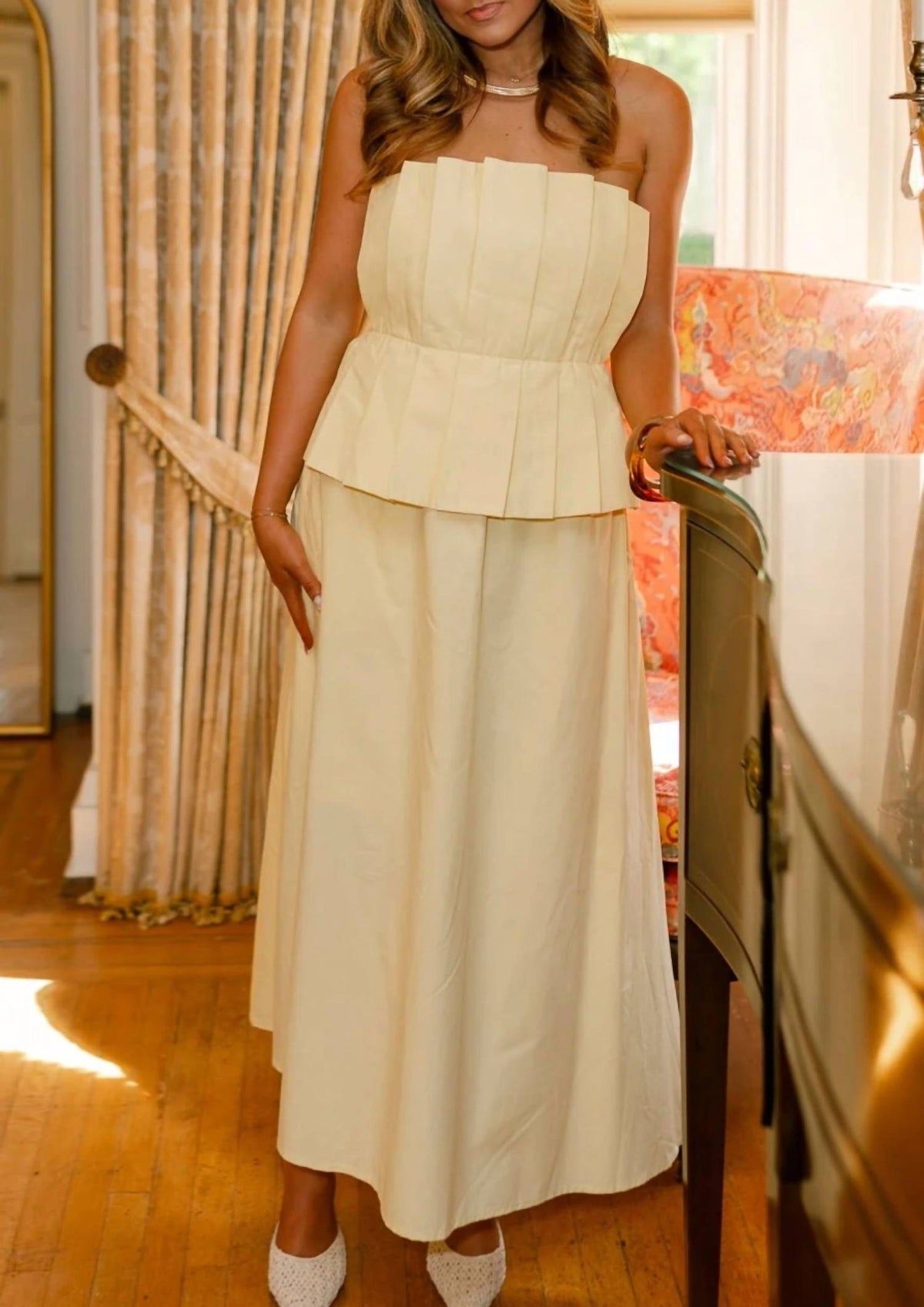 Sienna Pleated Top Midi Dress