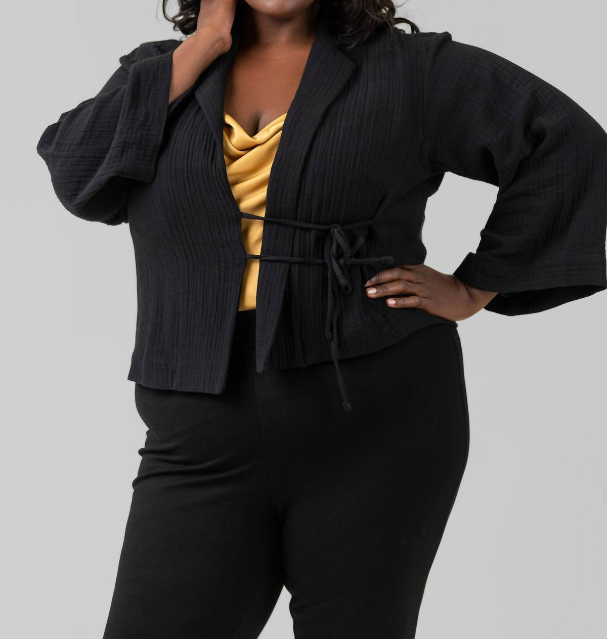 DOUBLEWEAVE SHORT JACKET - Plus Size