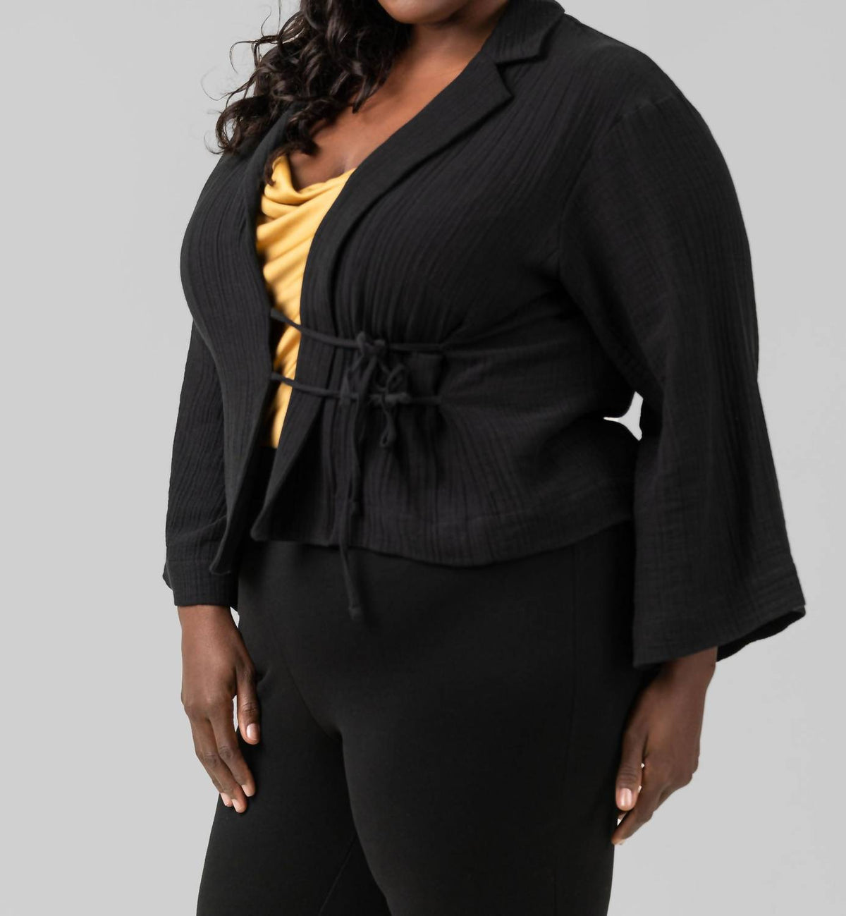 DOUBLEWEAVE SHORT JACKET - Plus Size
