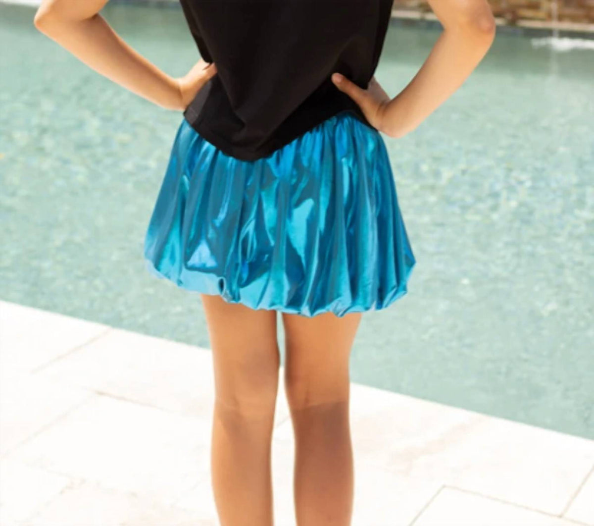 Girl's Metallic Bubble Skort