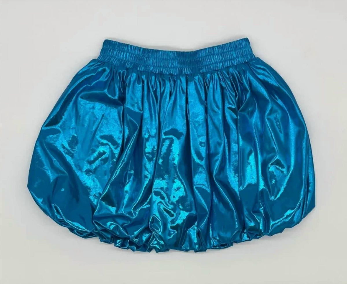 Girl's Metallic Bubble Skort