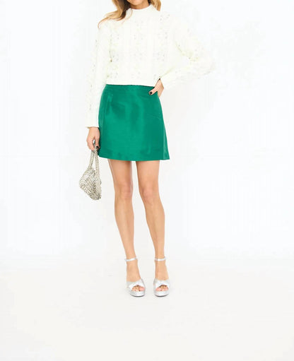 Pearl & Crystal Cable Knit Sweater Top