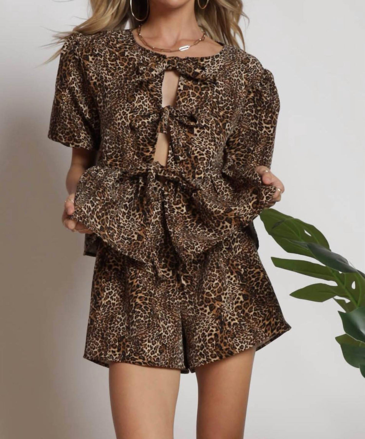 Venita Leopard Print Short Set