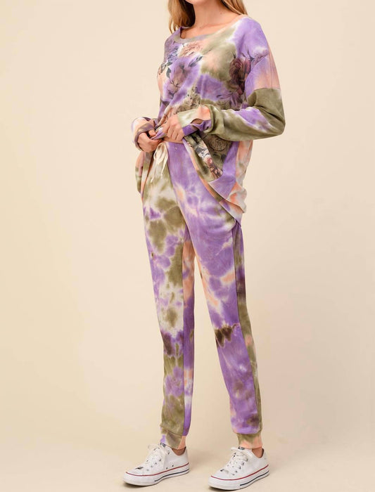 Floral Tie Dye Jogger Set - PLUS