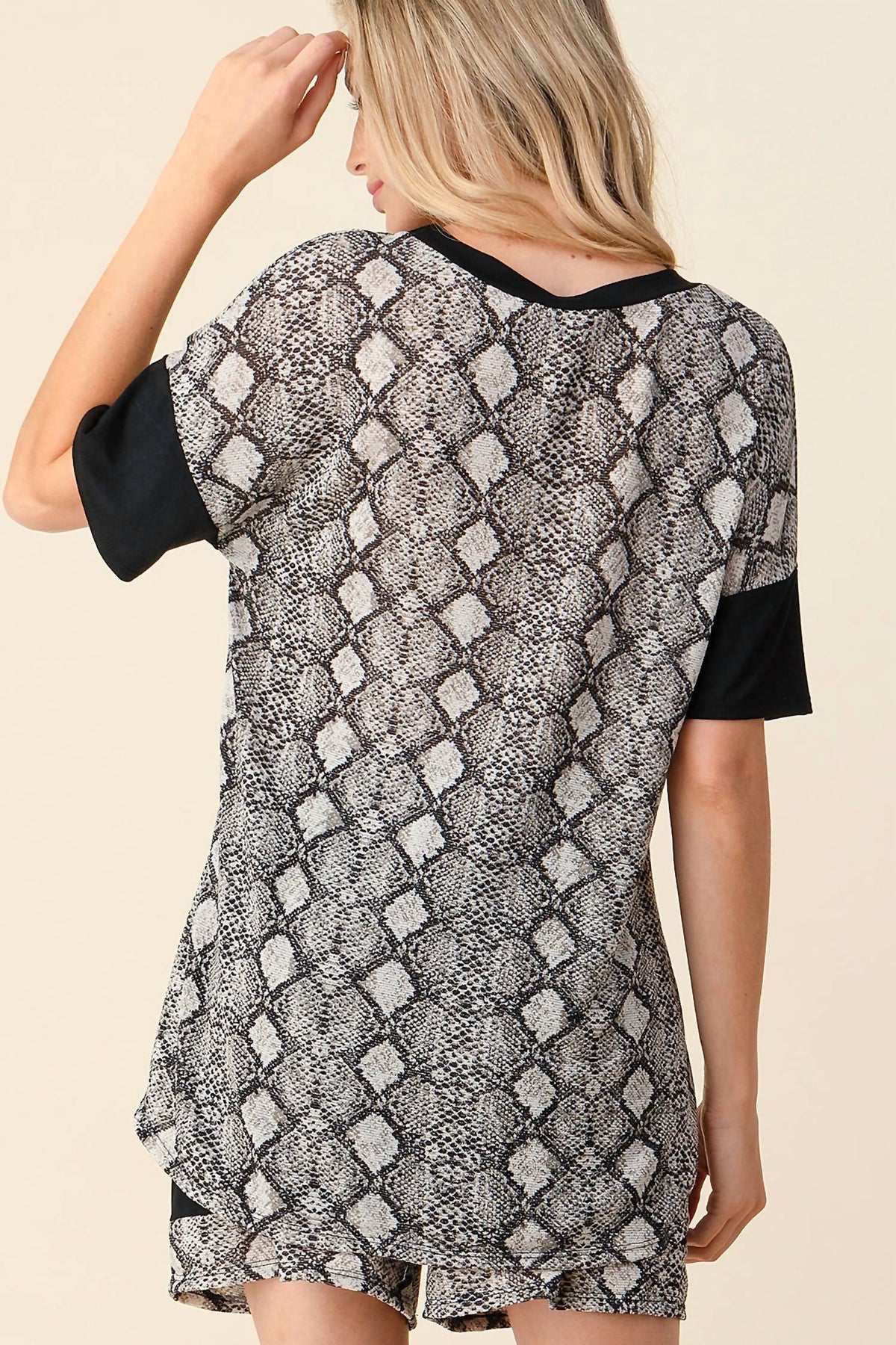 Snake Print Loungewear Short Set
