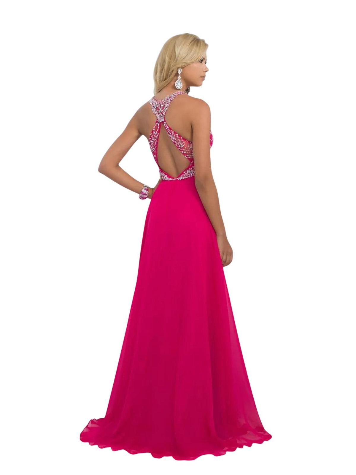 Beaded Mesh Bodice Gown