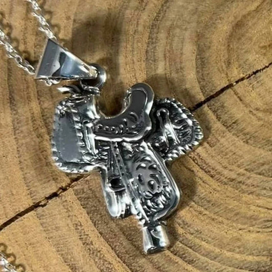 Women's Western Saddle Pendant Necklace