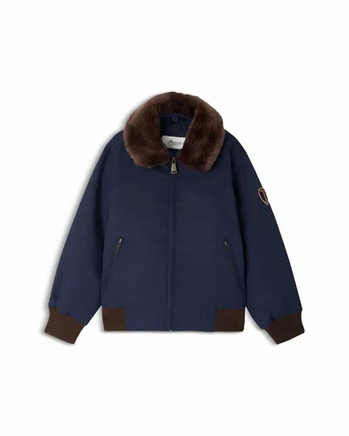 Kids' Faux-fur Collar Cotton-blend Jacket