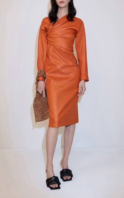 Draped Leather Dress