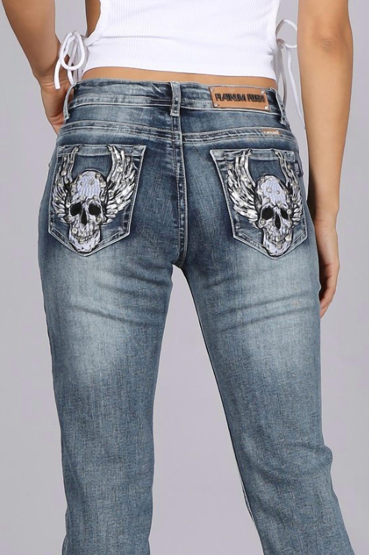 Fearless Distressed Skull Jeans