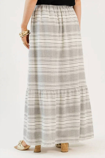 Isla Vista Striped Drawstring Maxi Skirt