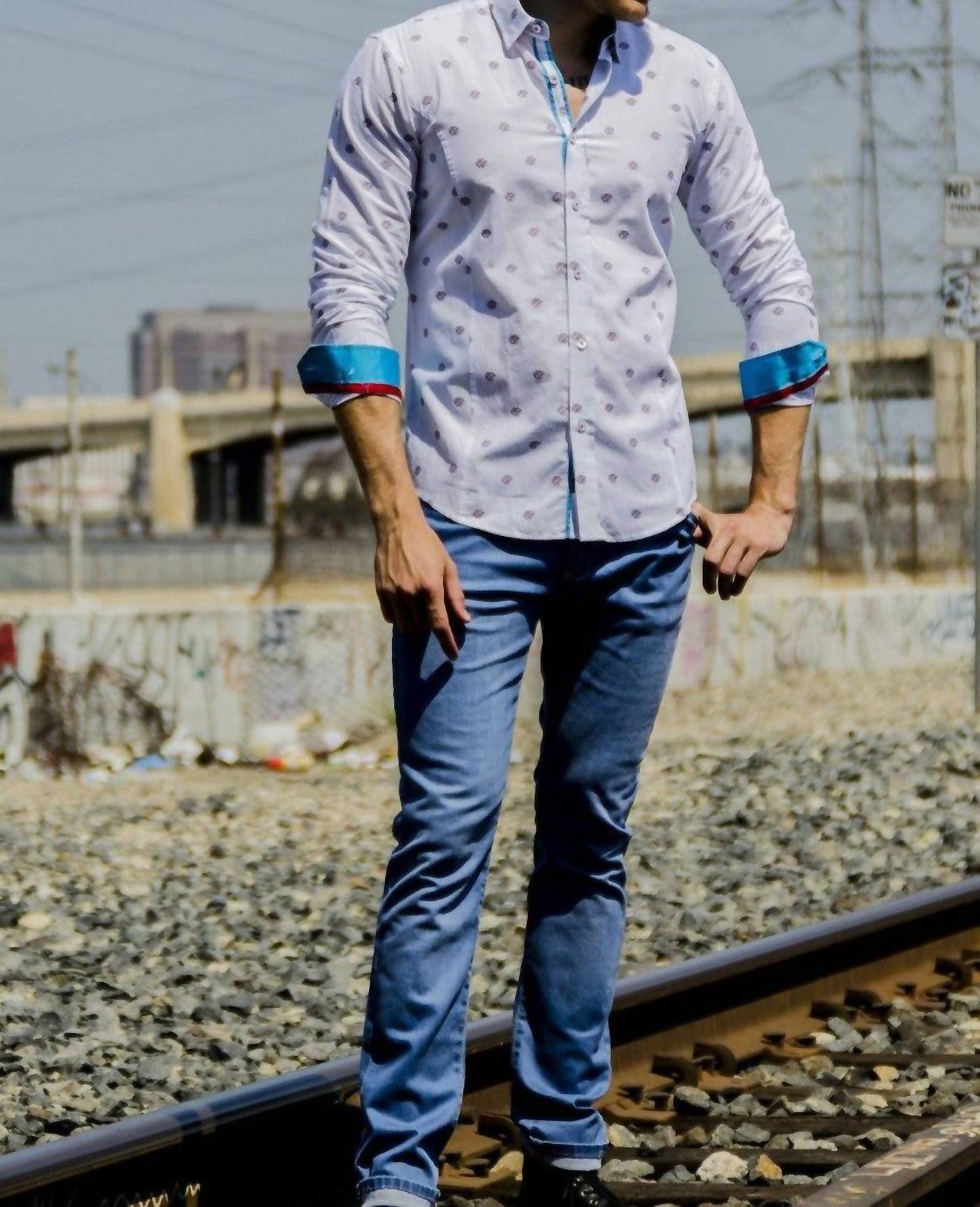 Fill Coupe Button Down Shirt With Trim