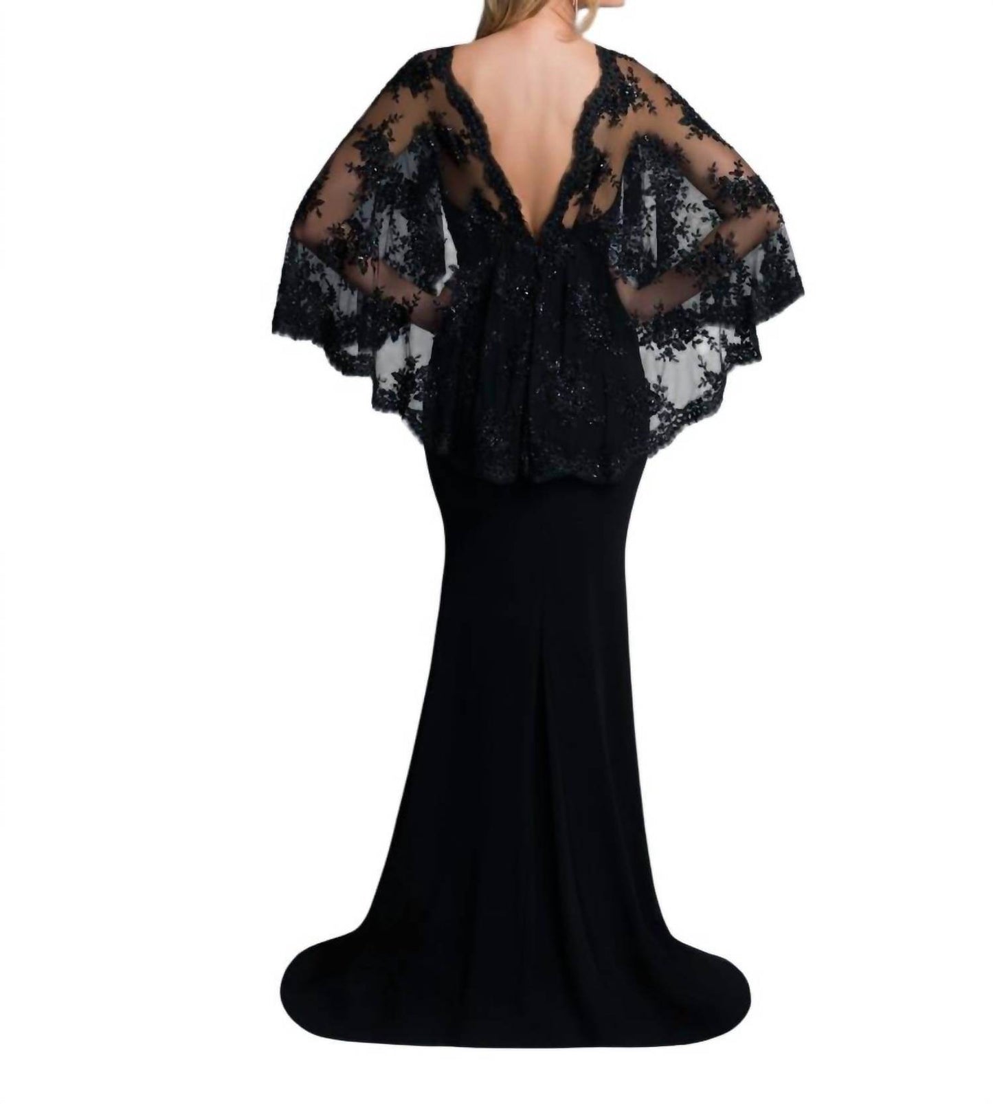 Saboroma - Floral Applique Mermaid Gown - Rack Hunt -