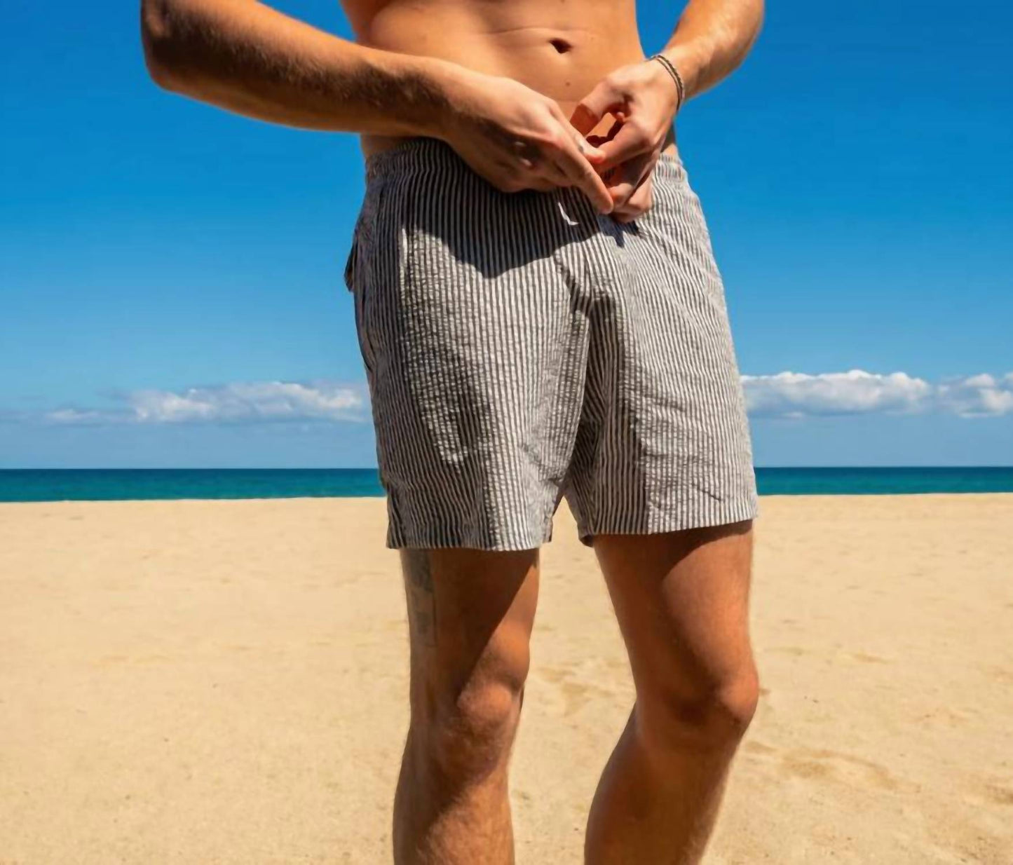 Seersucker With Liner Swim Shorts
