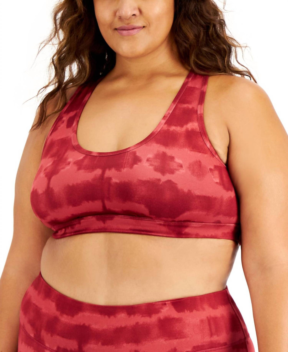Activewear Plus Size Tie-dyed Sports Bra
