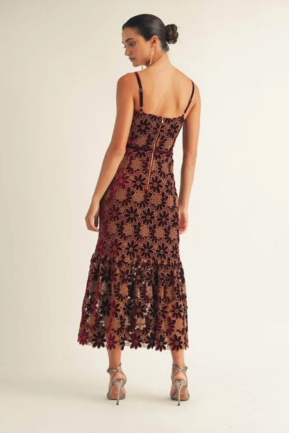 BABE - Vera Velvet Floral Midi Dress - Rack Hunt