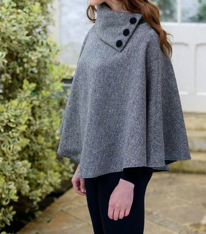 Wool Button Poncho