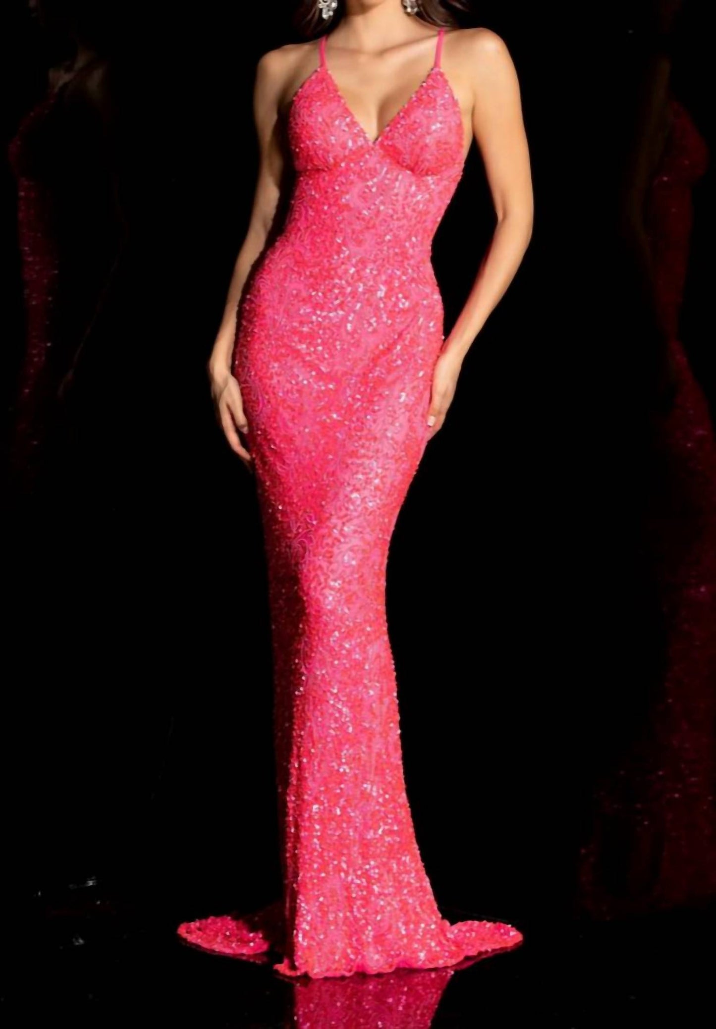 Sequin X Back Gown