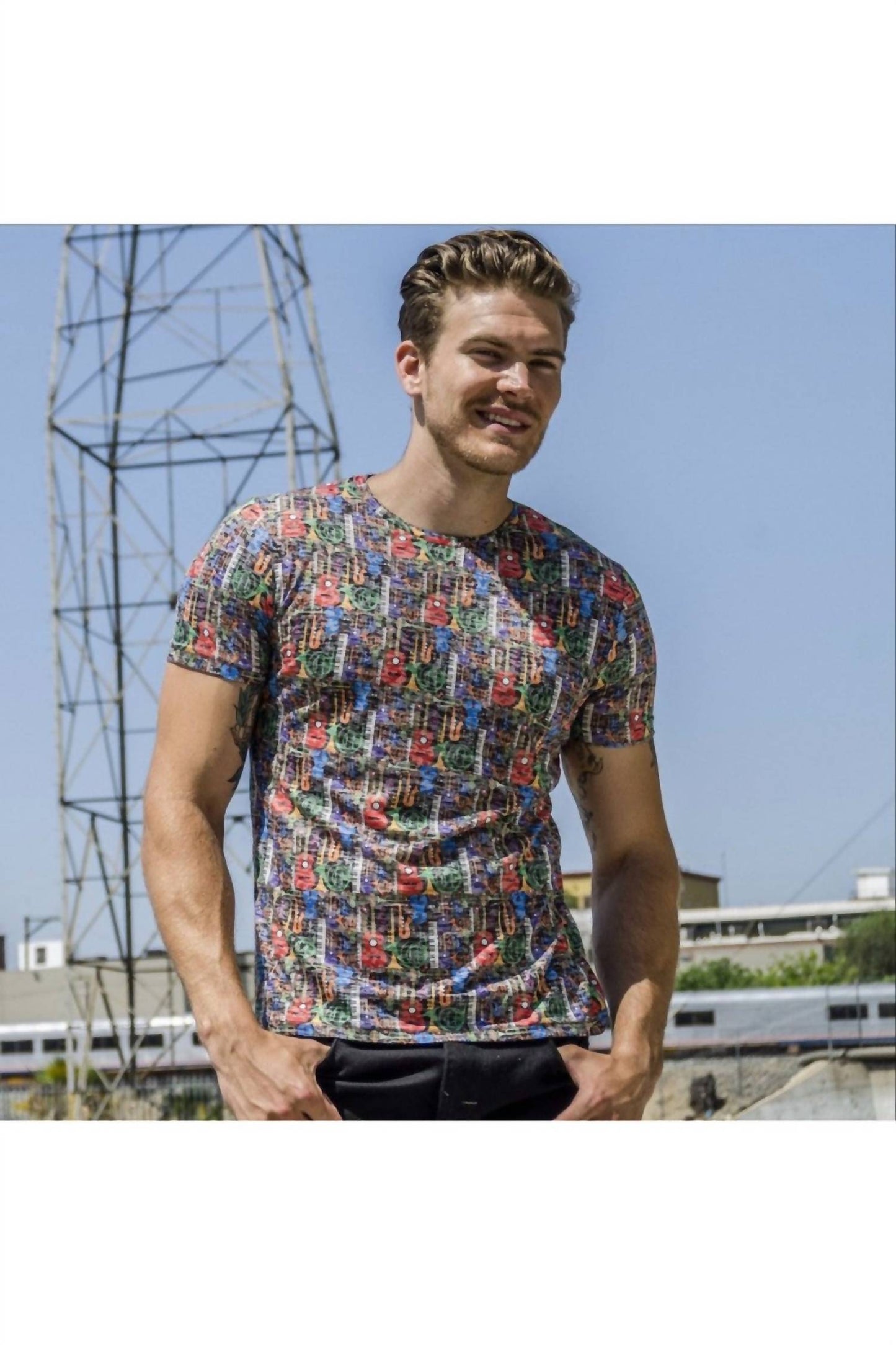Music Instruments Multi Print T-Shirt