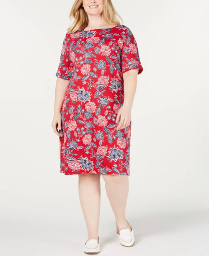 Women's Floral Print Dress - Plus