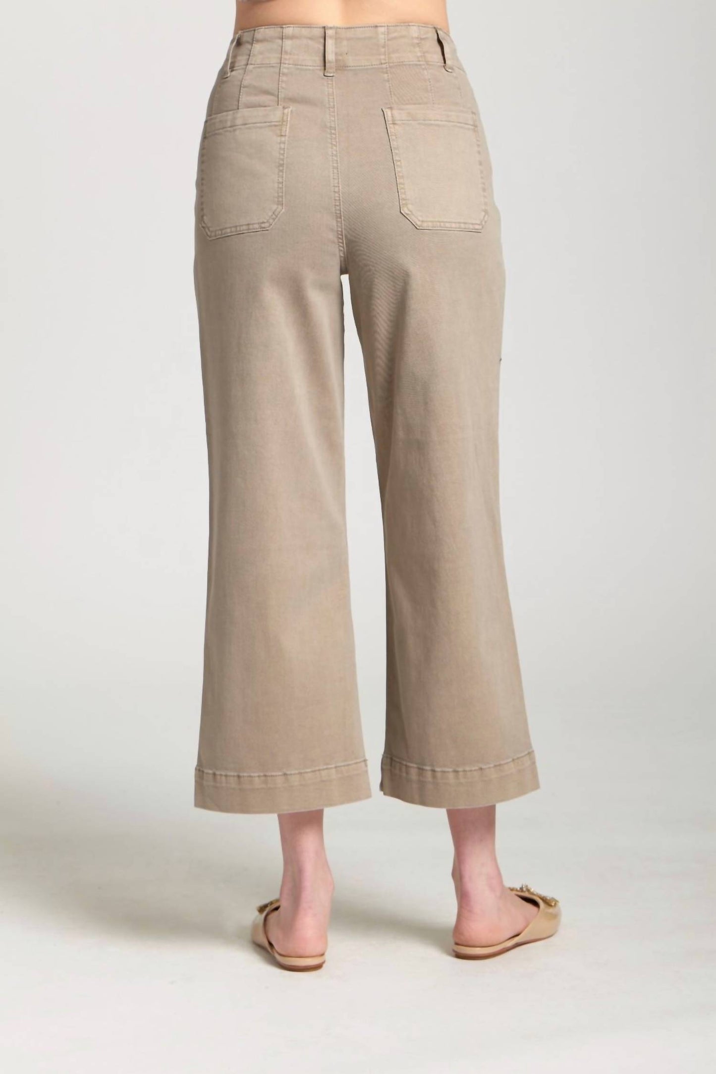 Crop Wide Leg Patch Pocket Pant