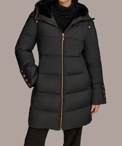 Long Hooded Down Filled Puffer Coat