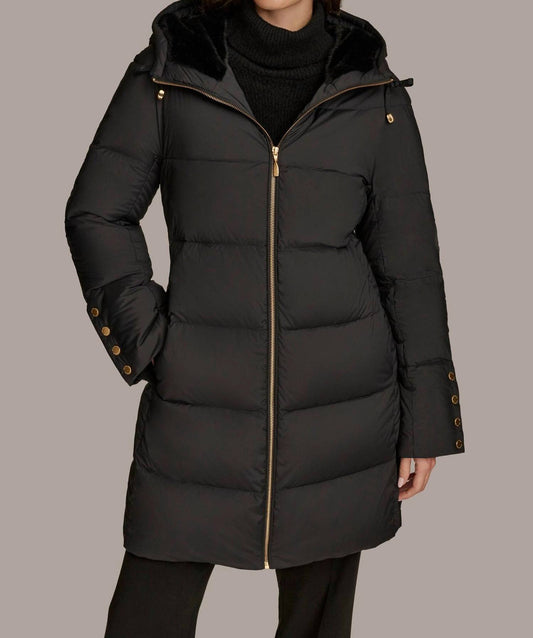 Long Hooded Down Filled Puffer Coat