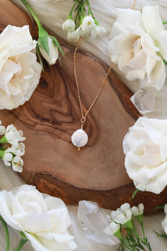 Esme Pearl Coin Necklace