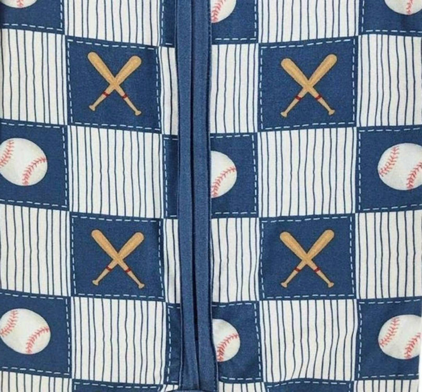 Kid's Baseball Patchwork Bamboo Short Romper