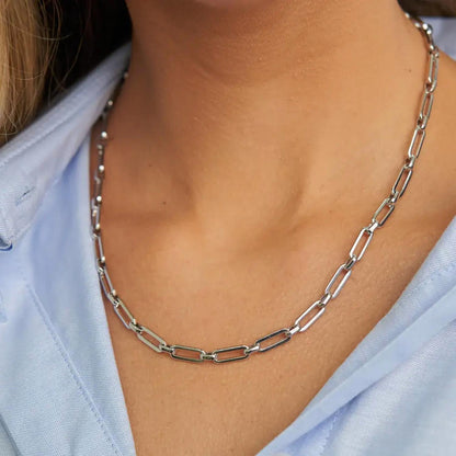 Women's Paper Clip Chain Necklace