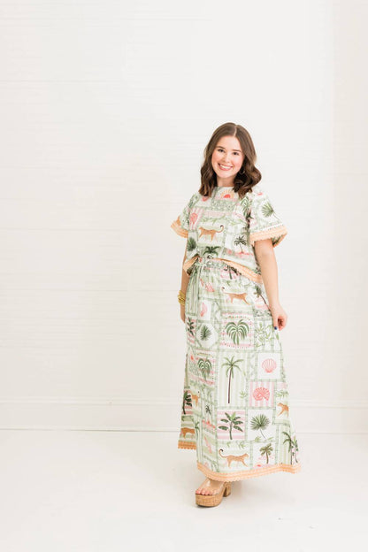 Palm Postal Skirt Set