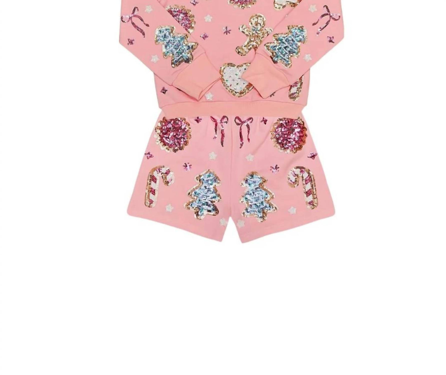 Cookies Sequin Sweatshirt Shorts Set