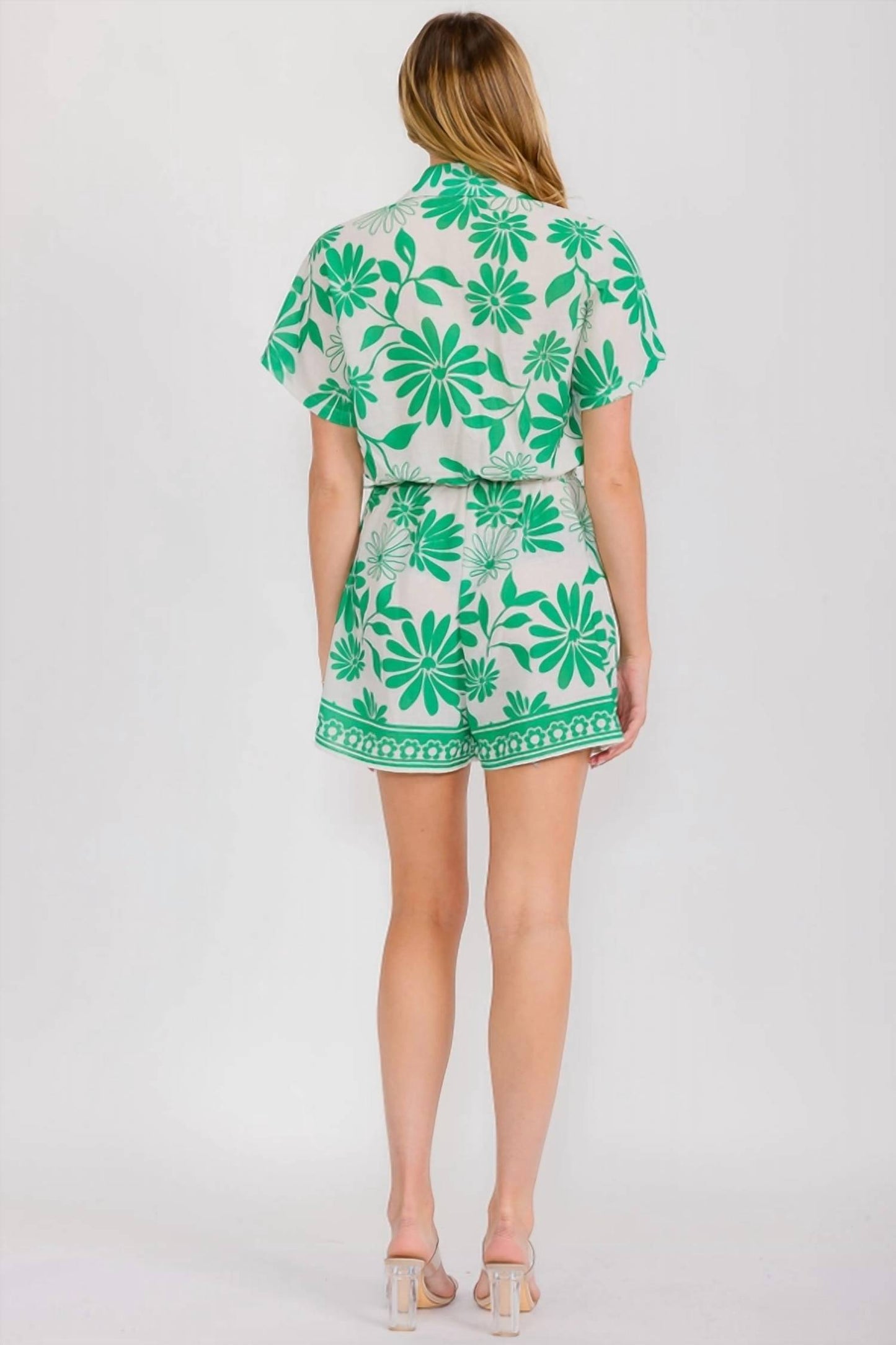 Floral Romper With Belt