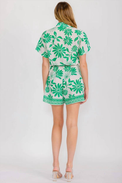 Floral Romper With Belt