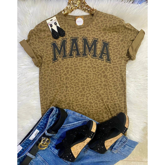 Women's Leopard Mama Graphic Tee