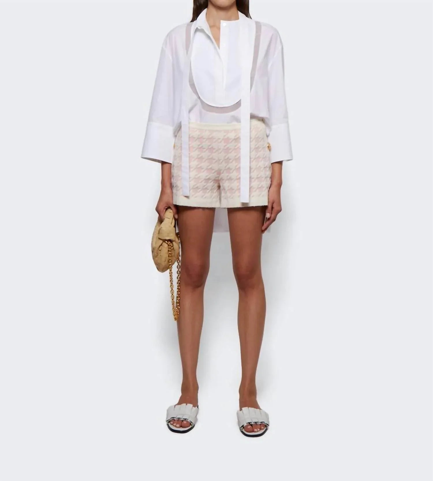 Valentino - Cotton Popeline Mandarin Collar Top - Rack Hunt