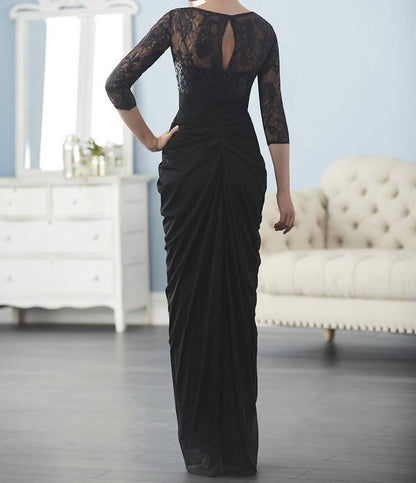 Illusion Bateau Pleated Sheath Dress