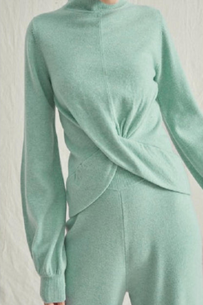 Twist Top and Wide Leg Trouser Set