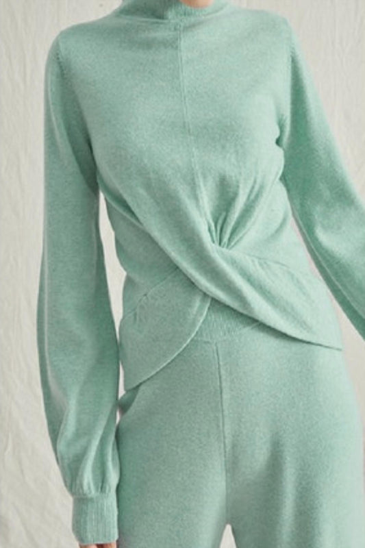 Twist Top and Wide Leg Trouser Set