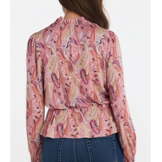 Les Serein - Ruffle Split Neck Blouse - Rack Hunt -