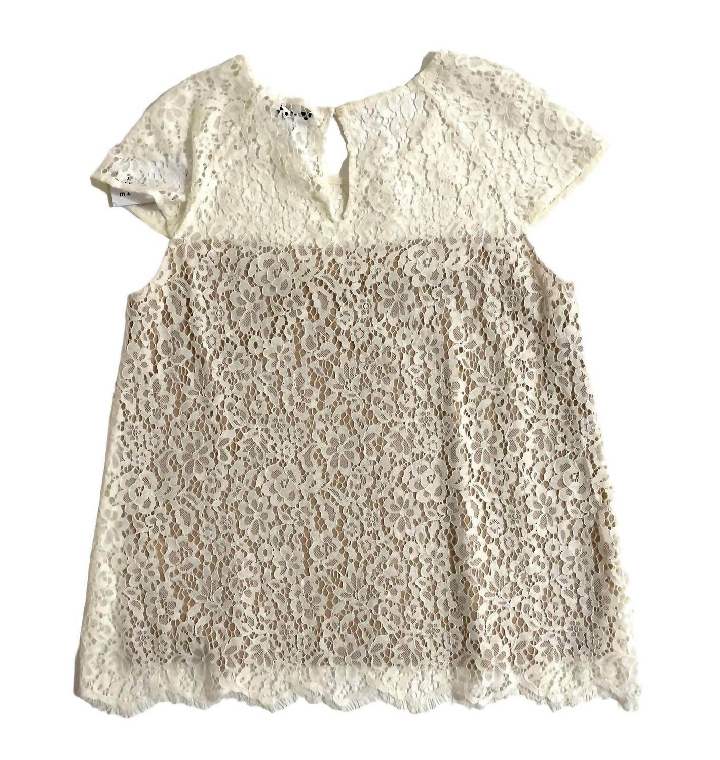 Rose + Olive - Women's Lace Cap Sleeve Overlay Blouse - Rack Hunt -