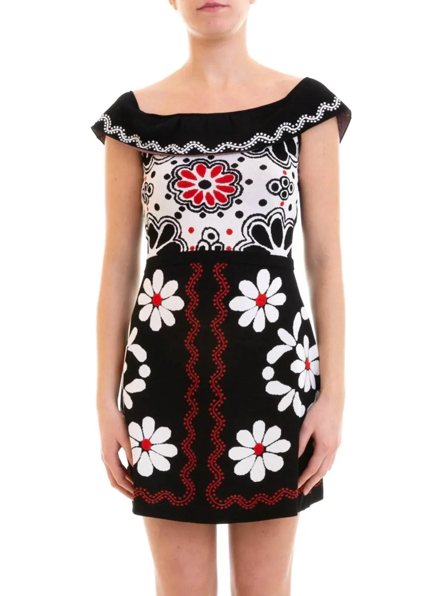 RED VALENTINO - Jacquard-knit Mini Dress - Rack Hunt