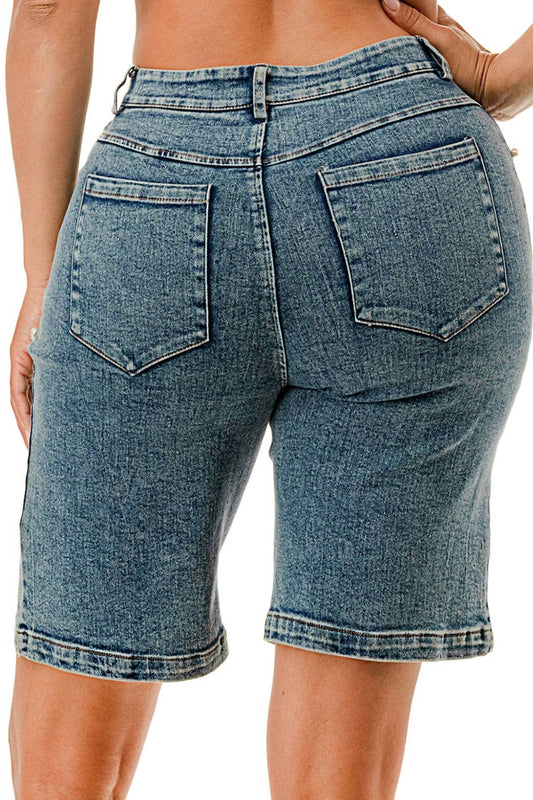 Embellished Pearl Denim Shorts