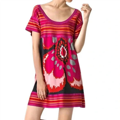 M Missoni - Floral Striped Knit Jersey Mini Dress - Rack Hunt