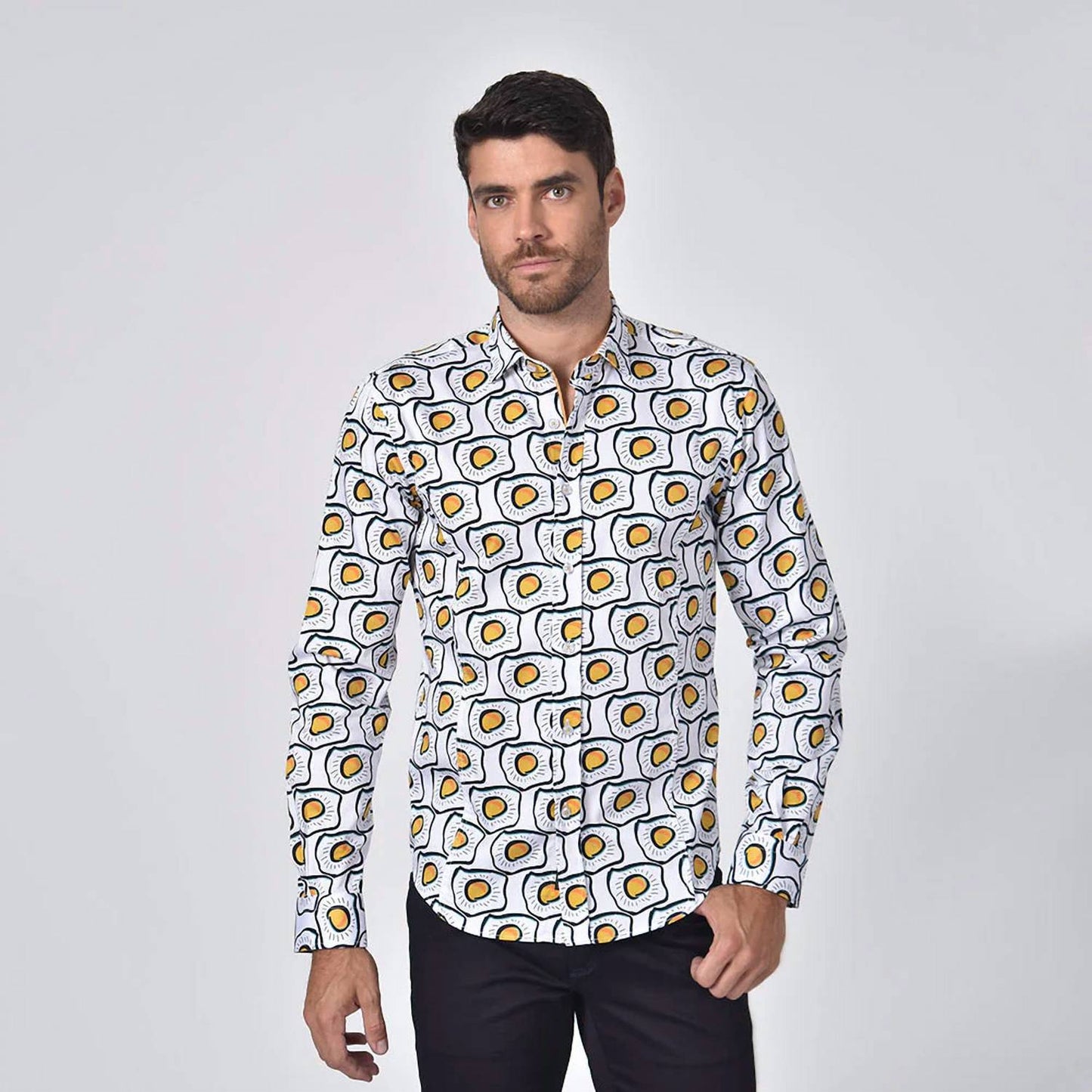 Sunny Side Up Button Down Print Shirt