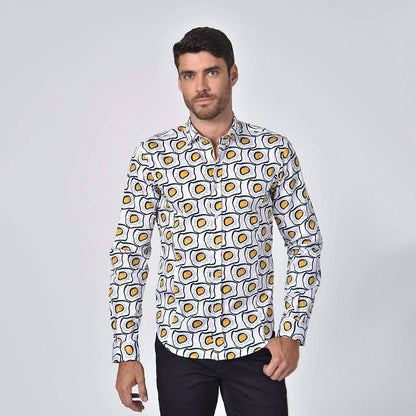 Sunny Side Up Button Down Print Shirt