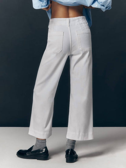 Colette Denim Cropped Wide Leg Jeans