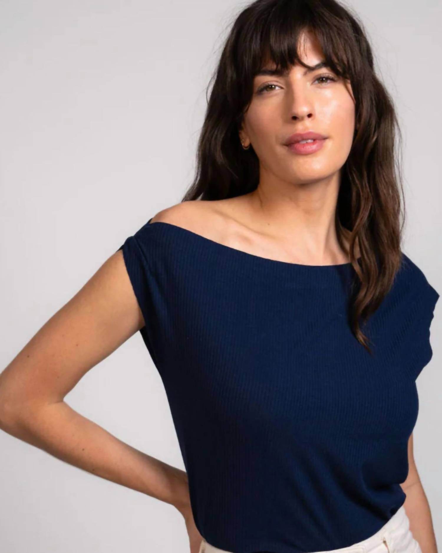 Sunday Ritual - Off-shoulder Ribbed Knit Top - Rack Hunt -