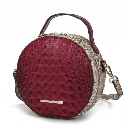 Women's Ynnari Crossbody Chic Round Croc-embossed Bag