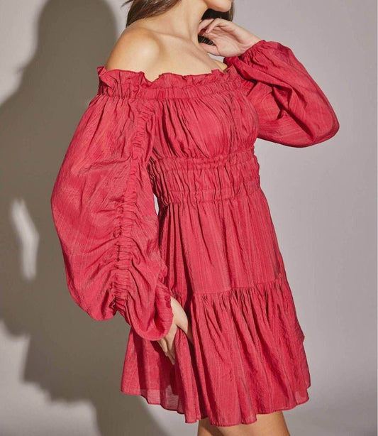 Cason Couture - The Gianna Red Off The Shoulder Mini Dress - Rack Hunt